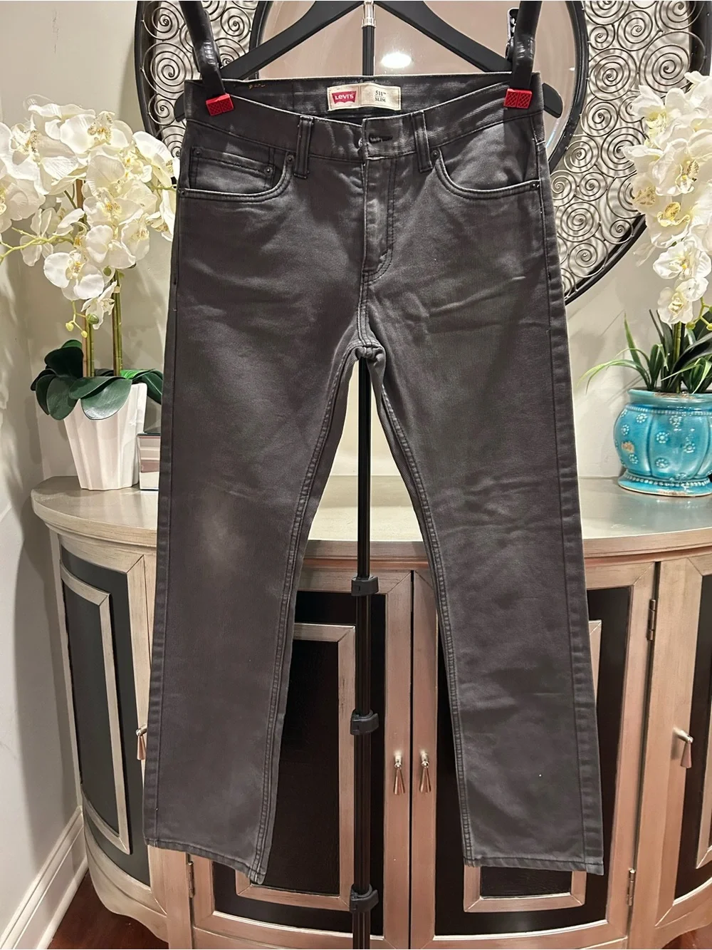 Levi's Men's Charcoal Slim Straight Jeans